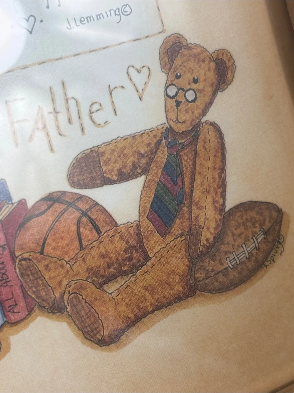 Framed My Father Teddy Bear Poem Wall Art Wood Frame Dad Gift 6.25” x 8.25”